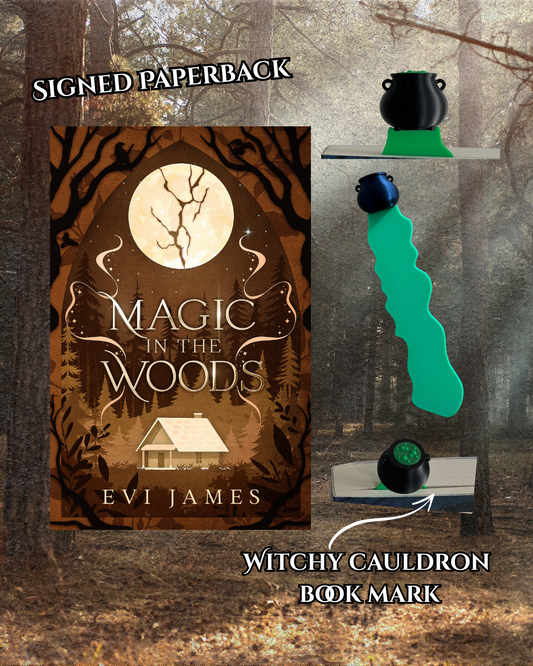 Magic in the Woods Signed Paperback and Cauldron Bookmark